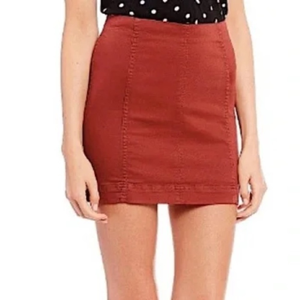 Jolt Rust Orange Mini Skirt